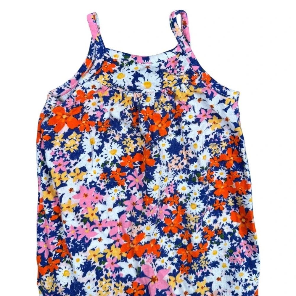 Old Navy Floral‎ Print Baby Girl Romper Jumpsuit 3-6 M Sleeveless Colorful 138